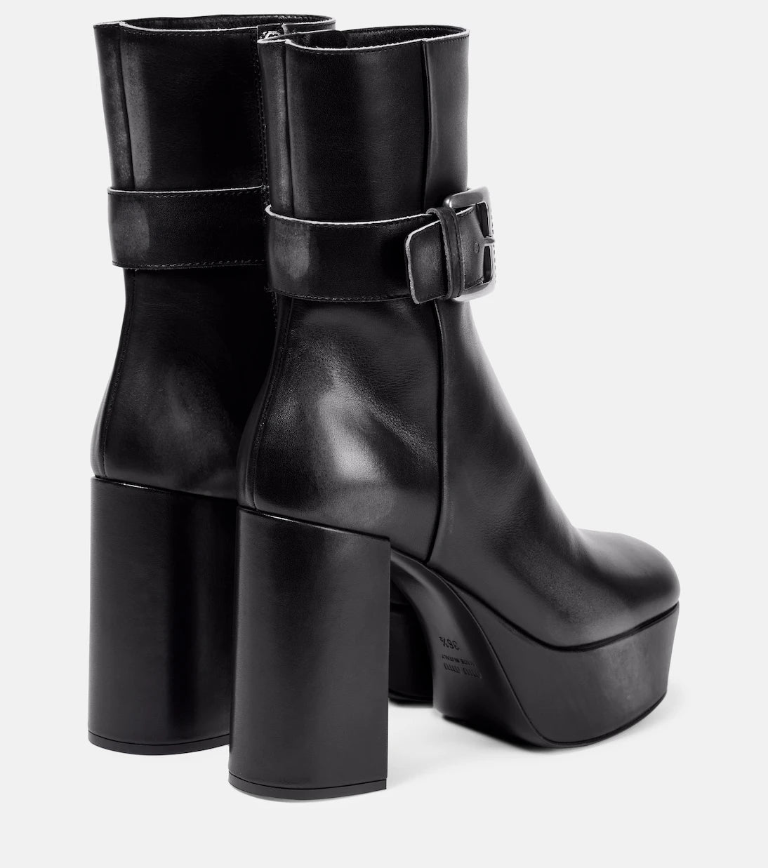 Miu Miu - Platform leather ankle boots