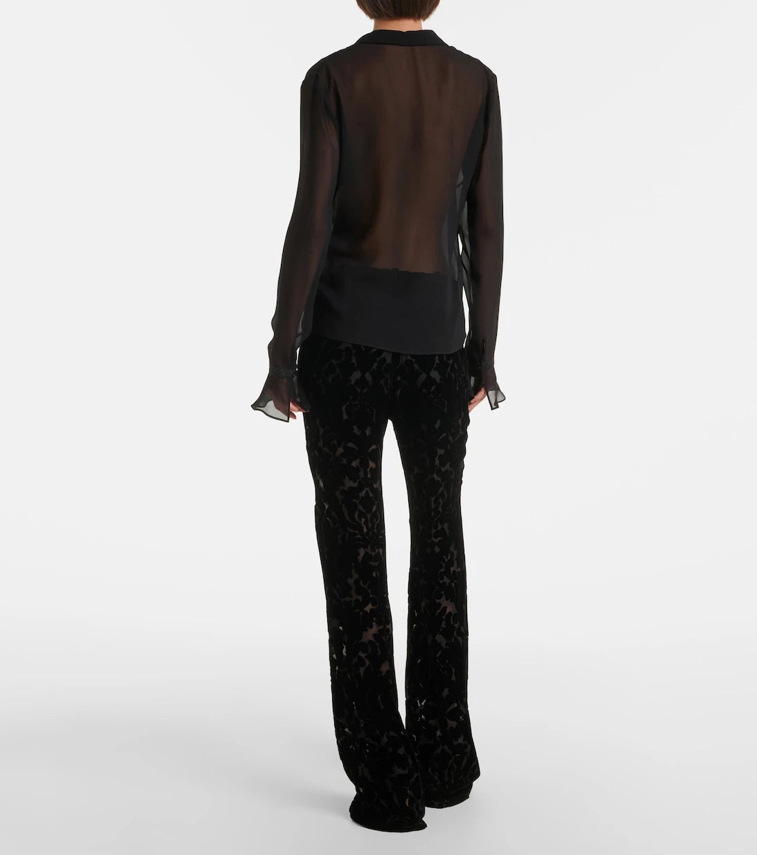 Gucci - Floral devoré velour straight pants