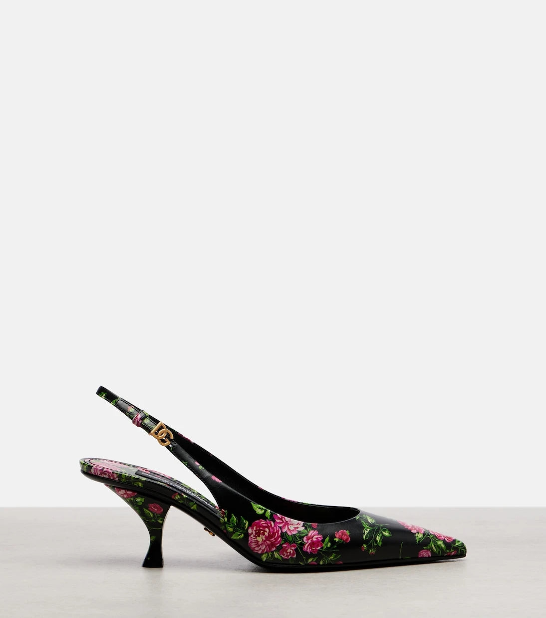 Dolce&Gabbana - Lollo 60 floral leather slingback pumps