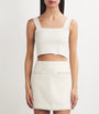 White Square-Neck Crop Top