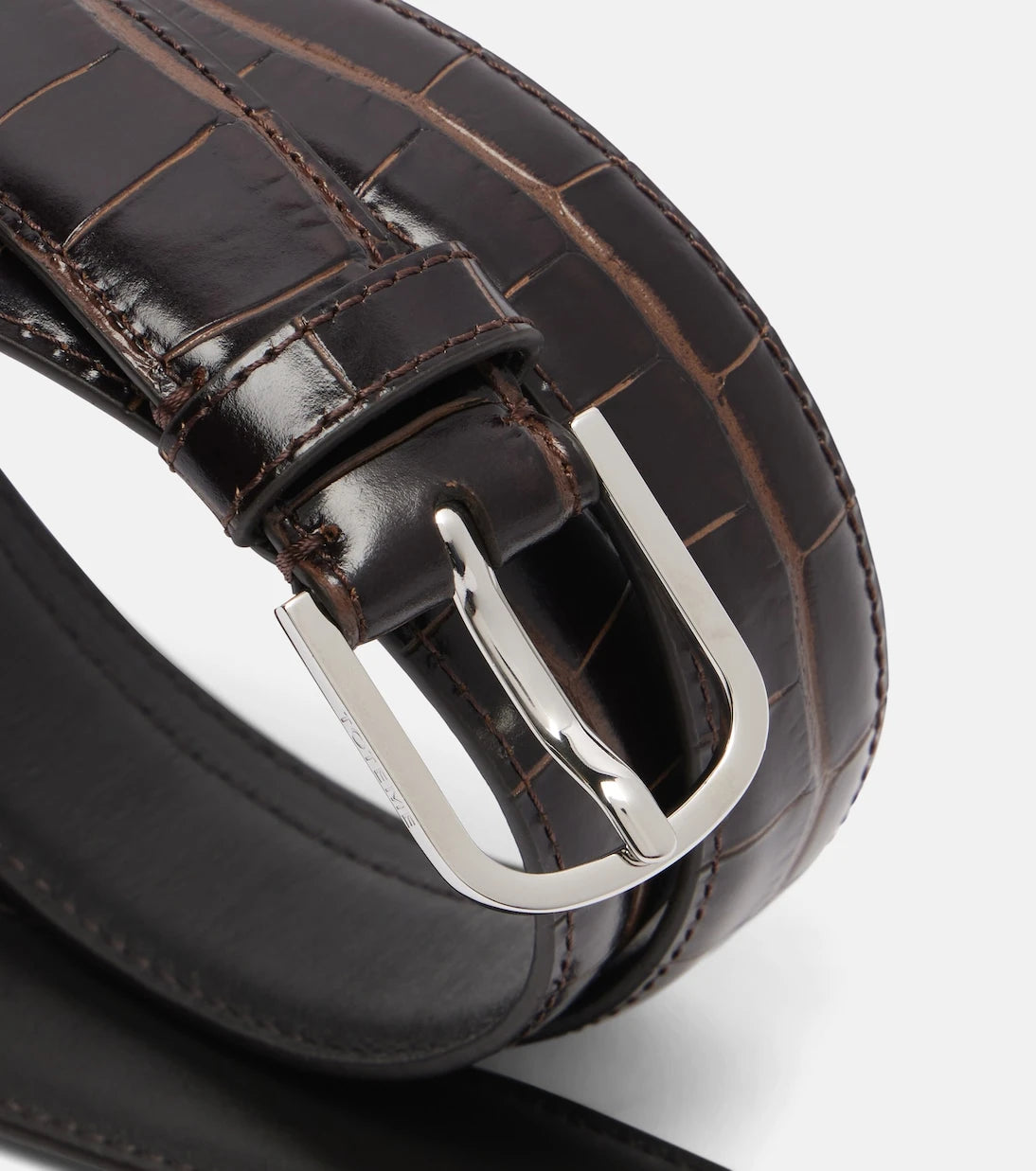 Toteme - Slim croc-effect leather belt