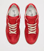 Red Leather-Suede Replica Sneakers