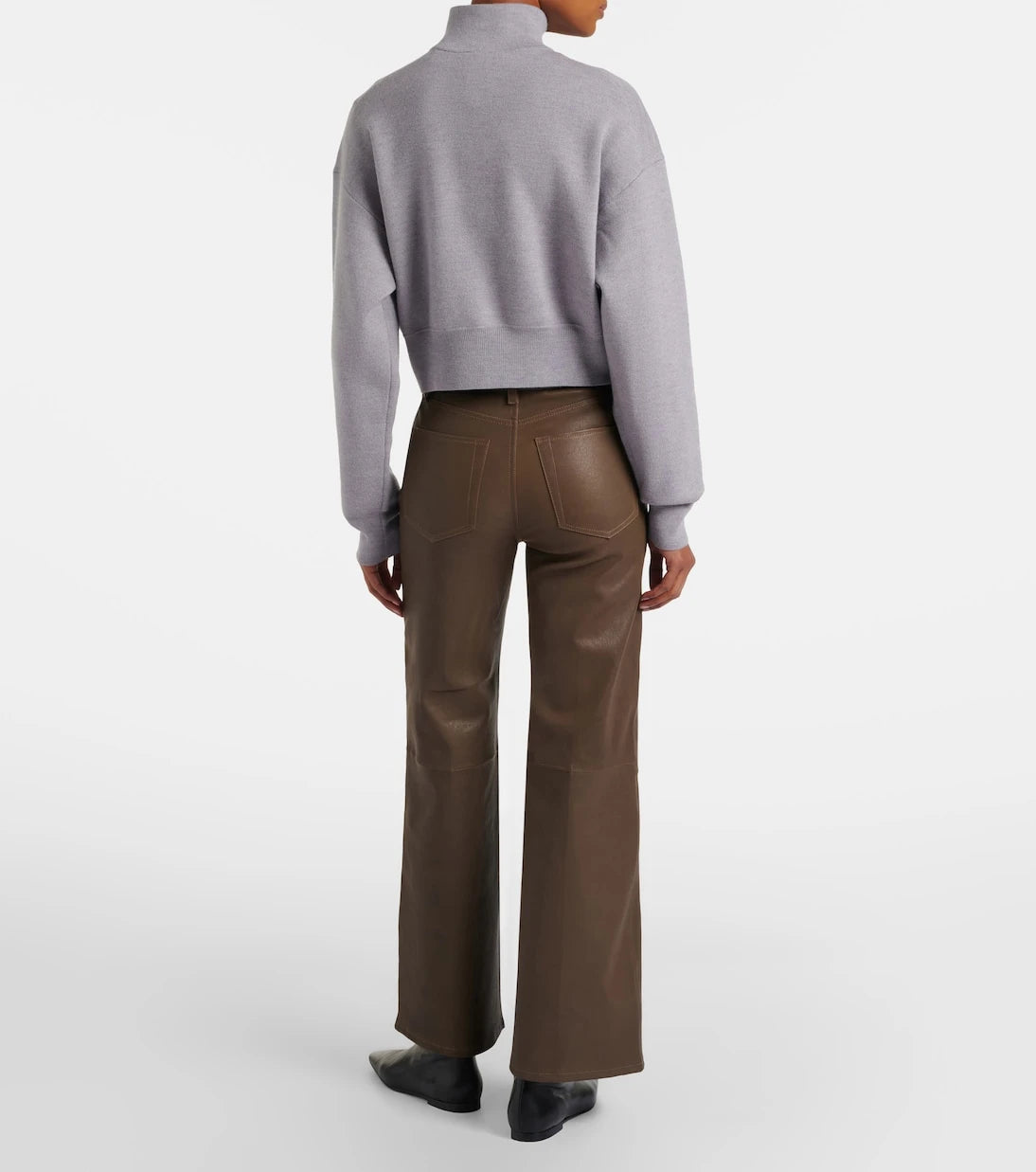 Frame - Le Slim Palazzo leather wide-leg pants