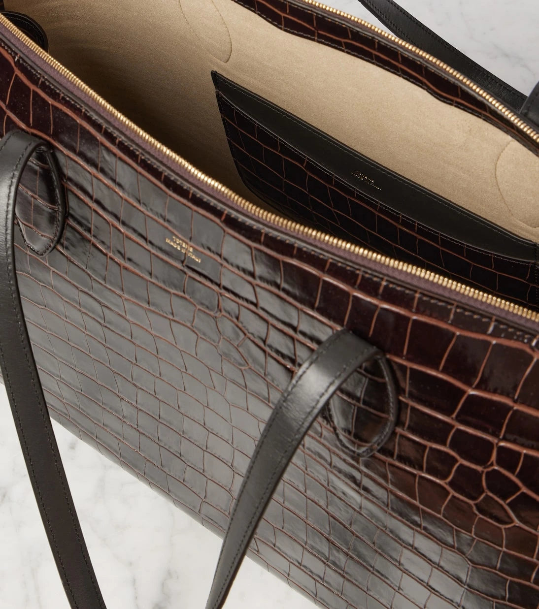 Toteme - Croc-effect leather tote bag