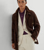 Brown Suede-Shearling Pea Coat
