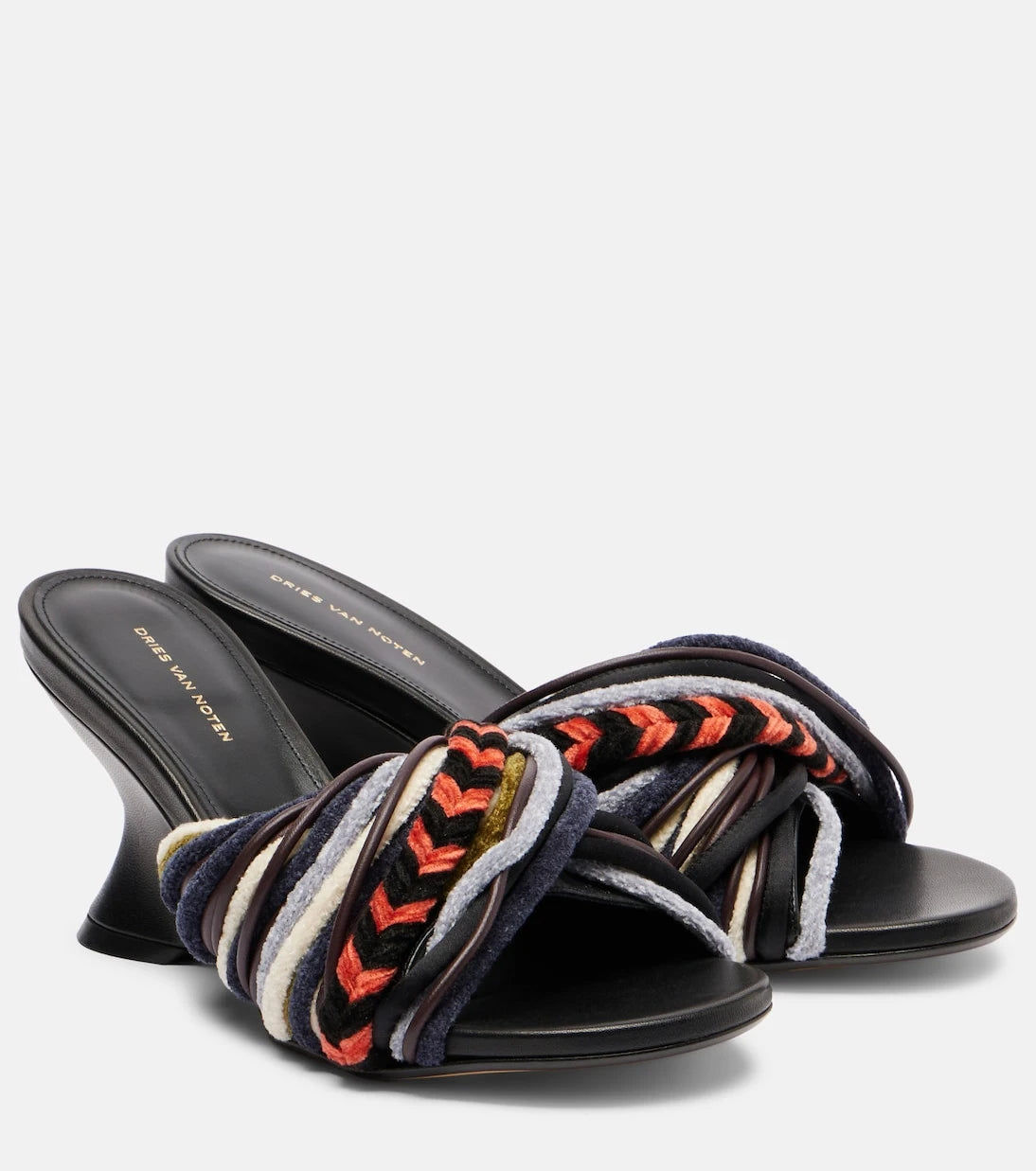Dries Van Noten - 75 braided wedge mules