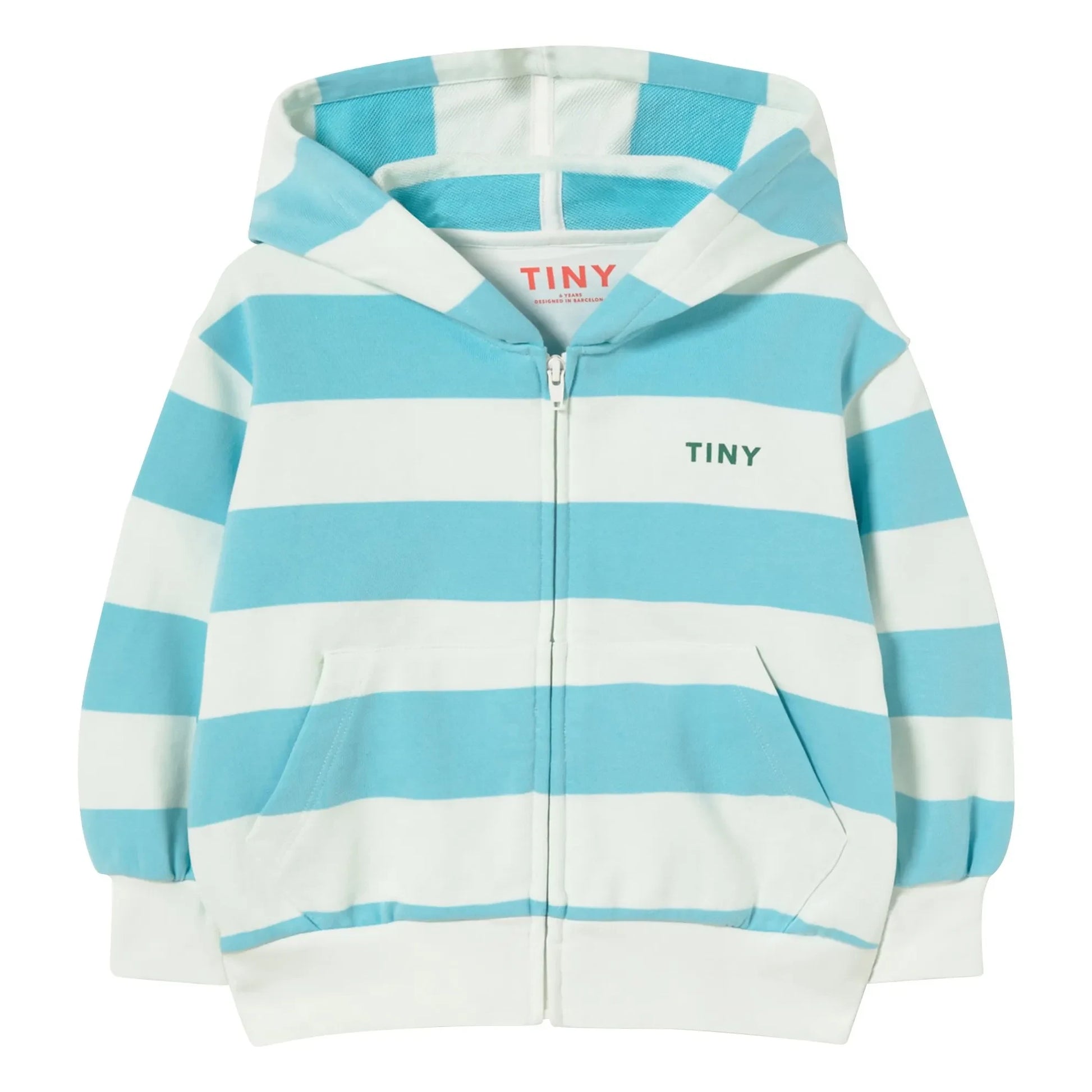 Tinycottons - Striped Organic Cotton Hoodie | Light blue