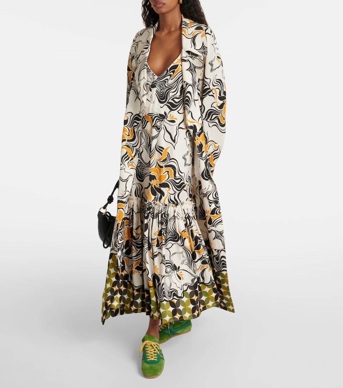Dries Van Noten - Printed satin maxi dress