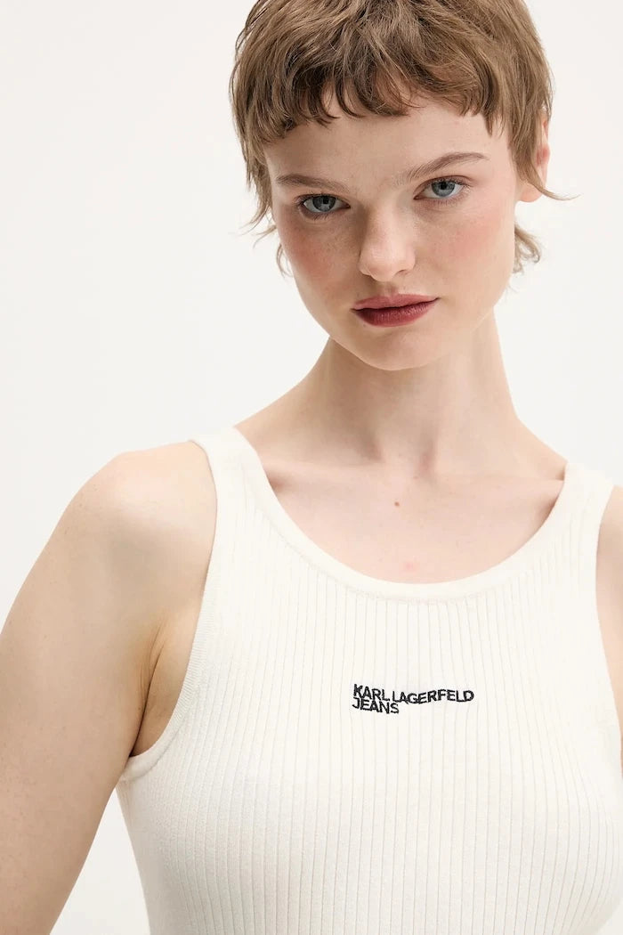 Karl Lagerfeld Jeans kadın pamuklu crop top