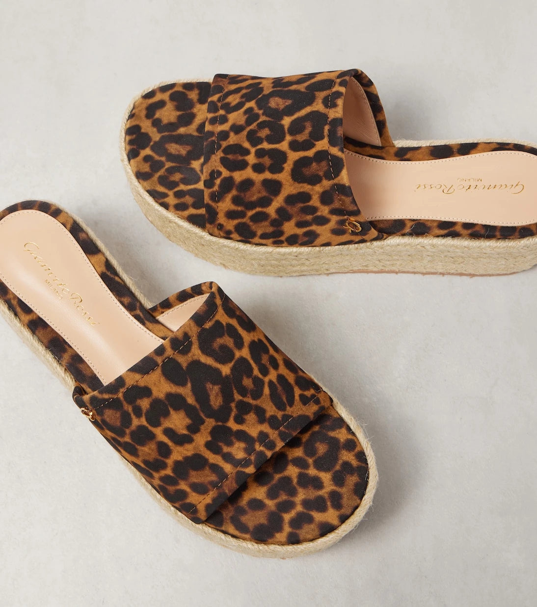 Gianvito Rossi - Leopard-print suede espadrille slides