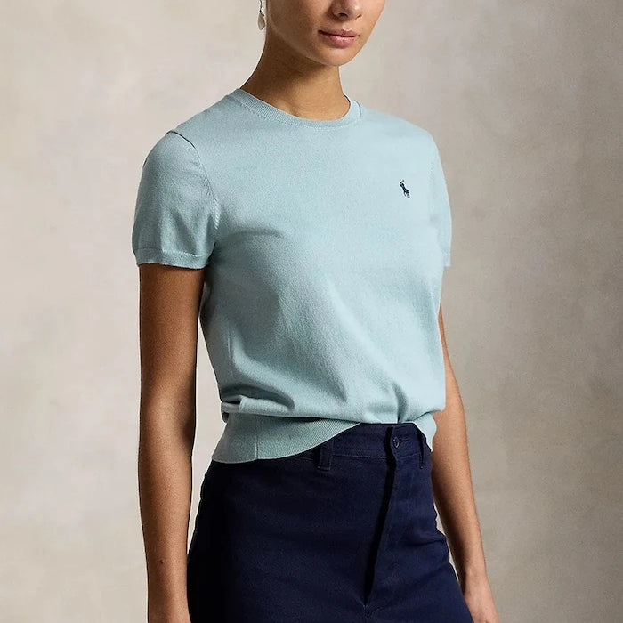 Polo Ralph Lauren Kadın Kısa Kollu Pamuklu Kazak