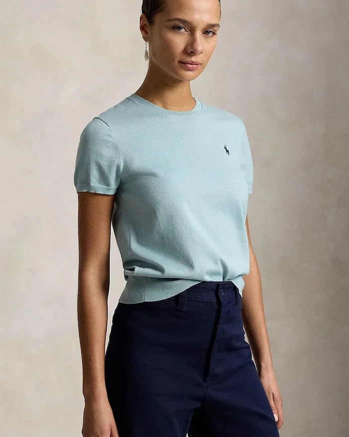 Polo Ralph Lauren Kadın Kısa Kollu Pamuklu Kazak