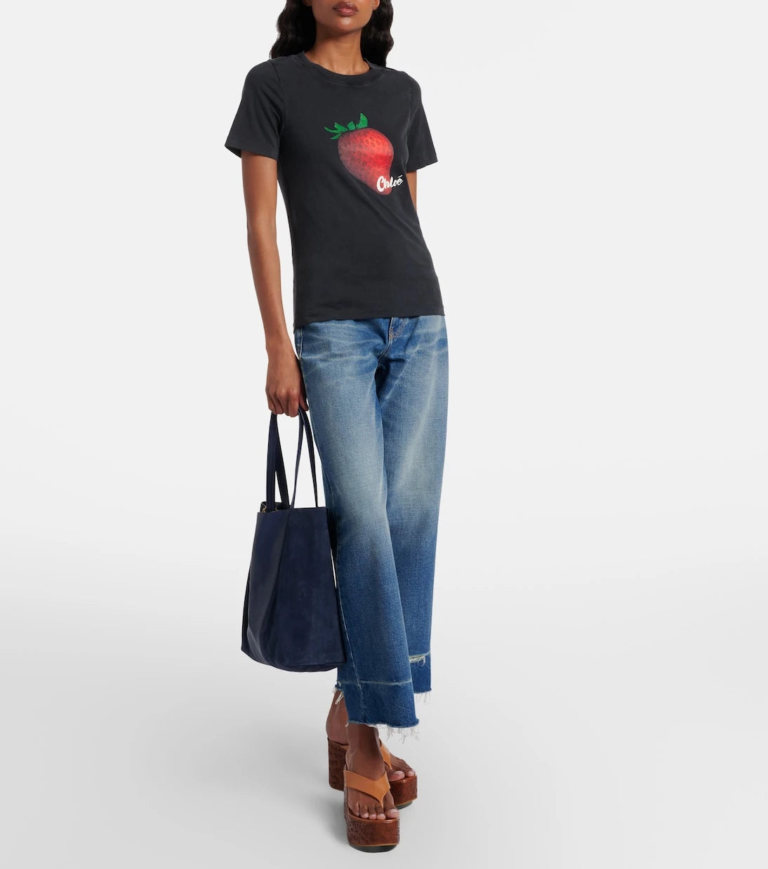 Chloé - Chloé Spin leather and suede tote bag