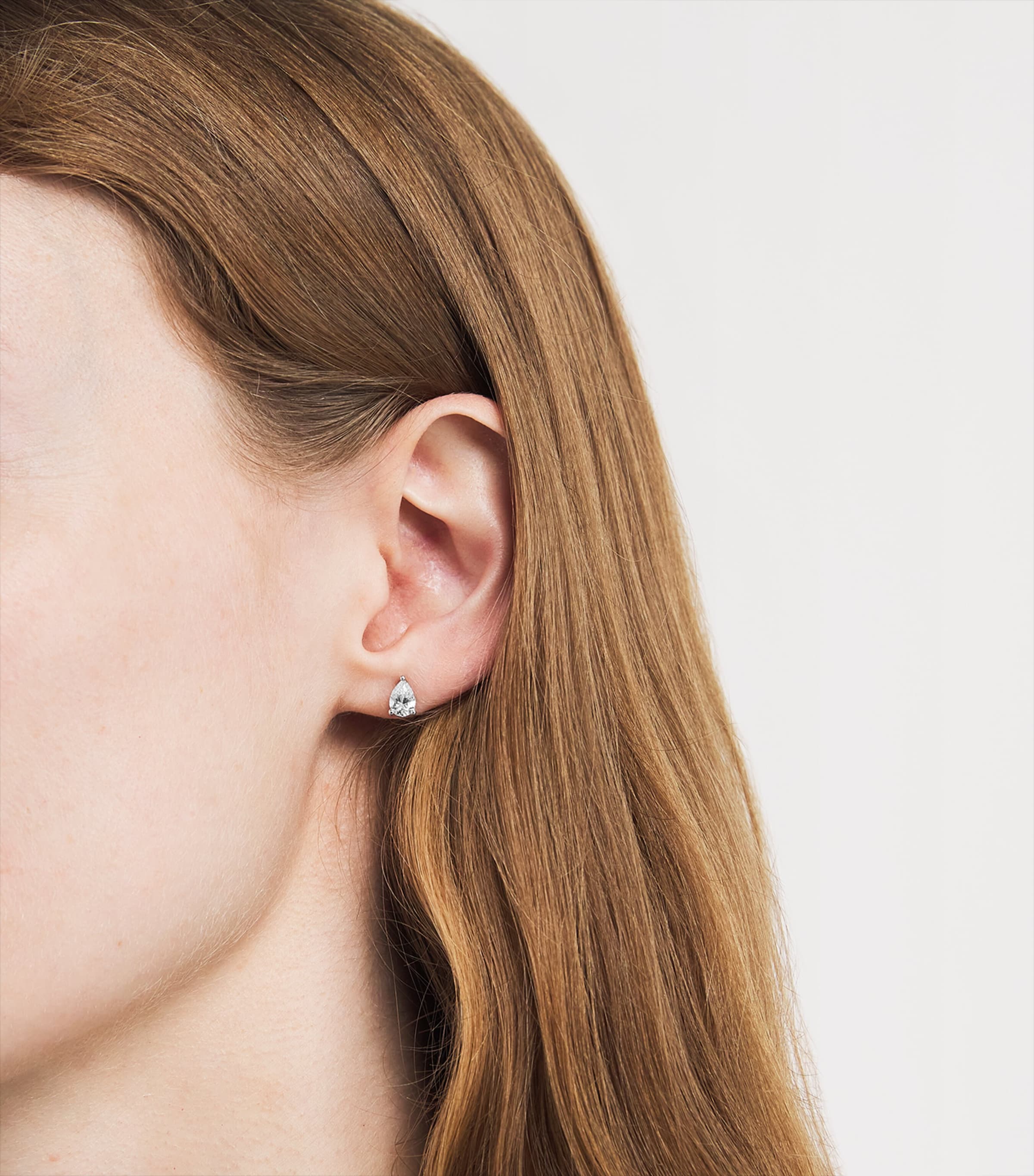 White Gold and Diamond Pear Stud Earrings (1.00ctw)