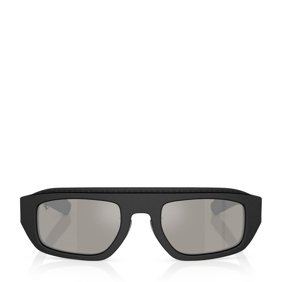 Ferrari Black Acetate Pillow Sunglasses