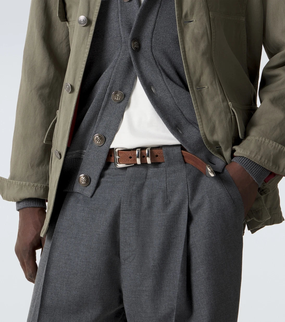 Brunello Cucinelli - Debossed leather belt