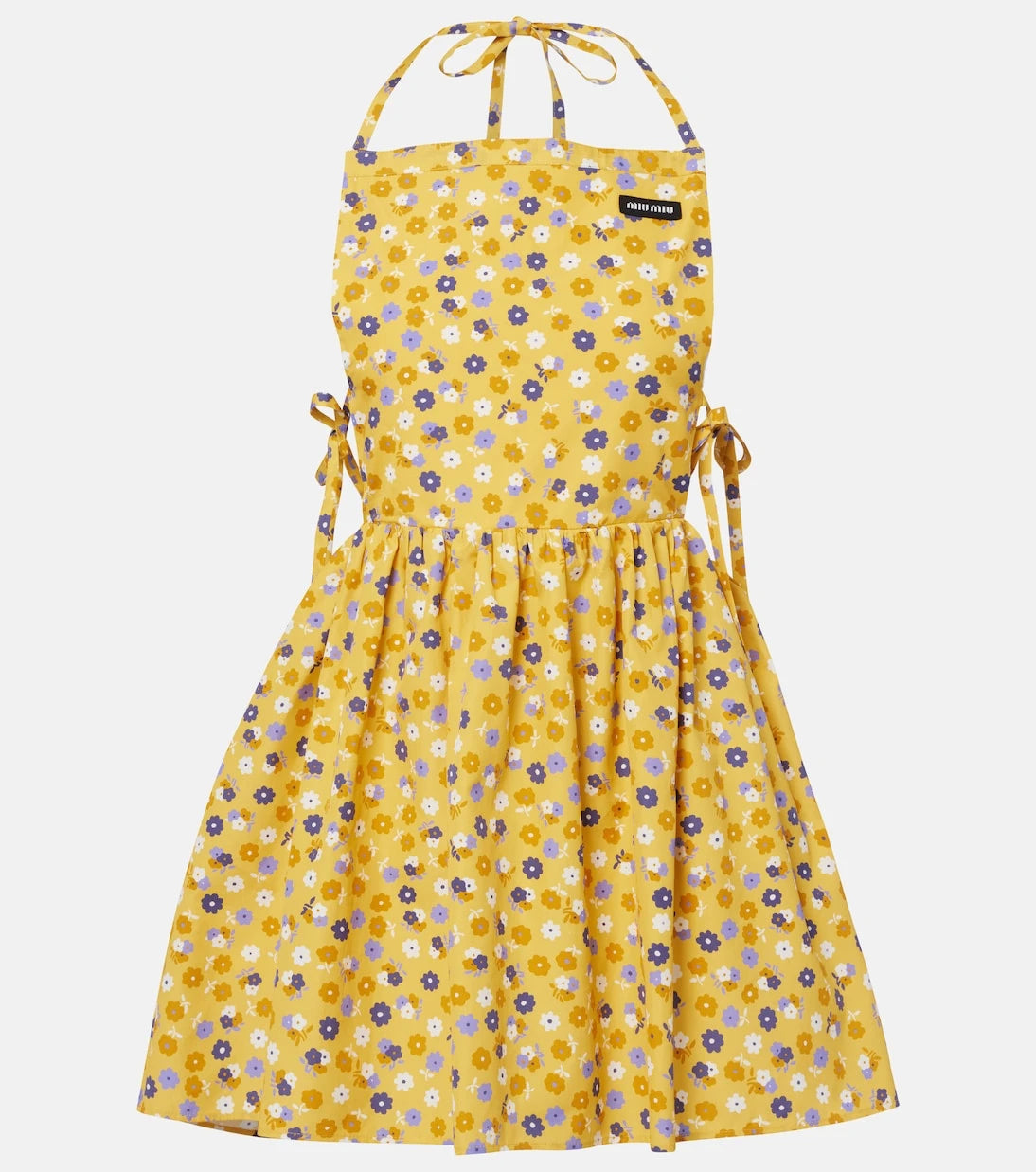 Miu Miu - Floral open-back cotton poplin minidress