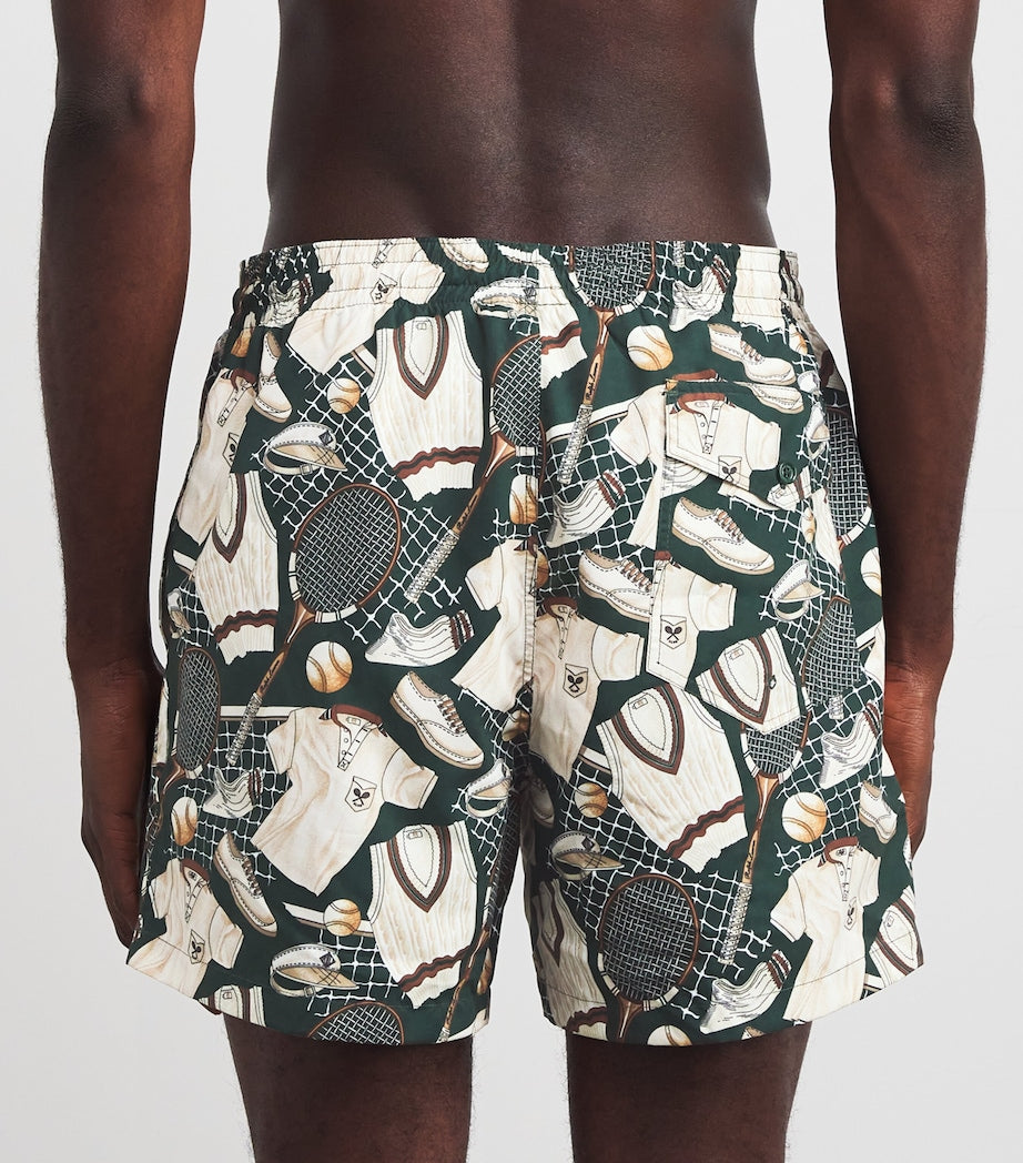 Tennis Print Amalfi Swim Shorts GREEN MULTI