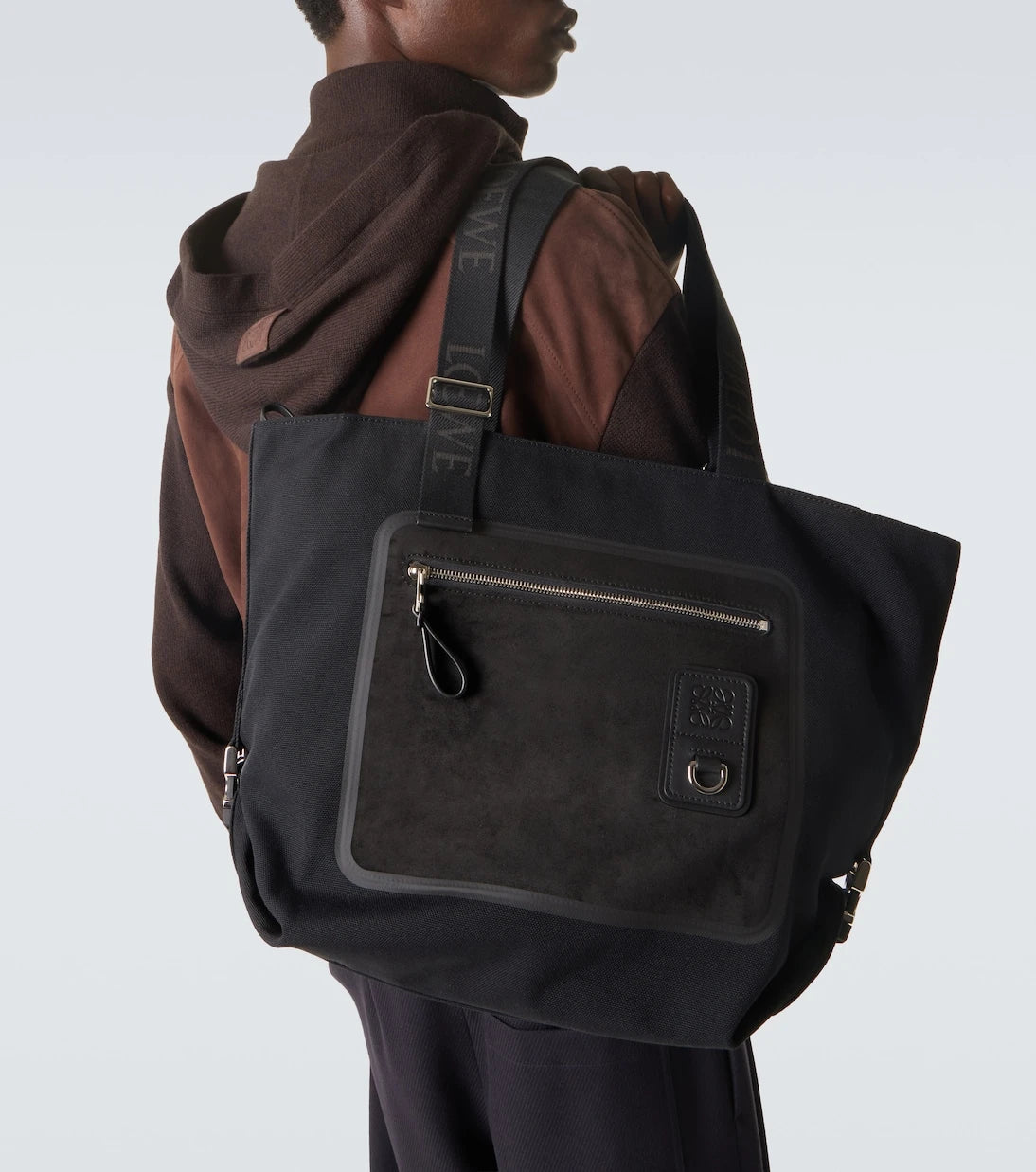 Loewe - Flex Medium canvas and suede tote bag