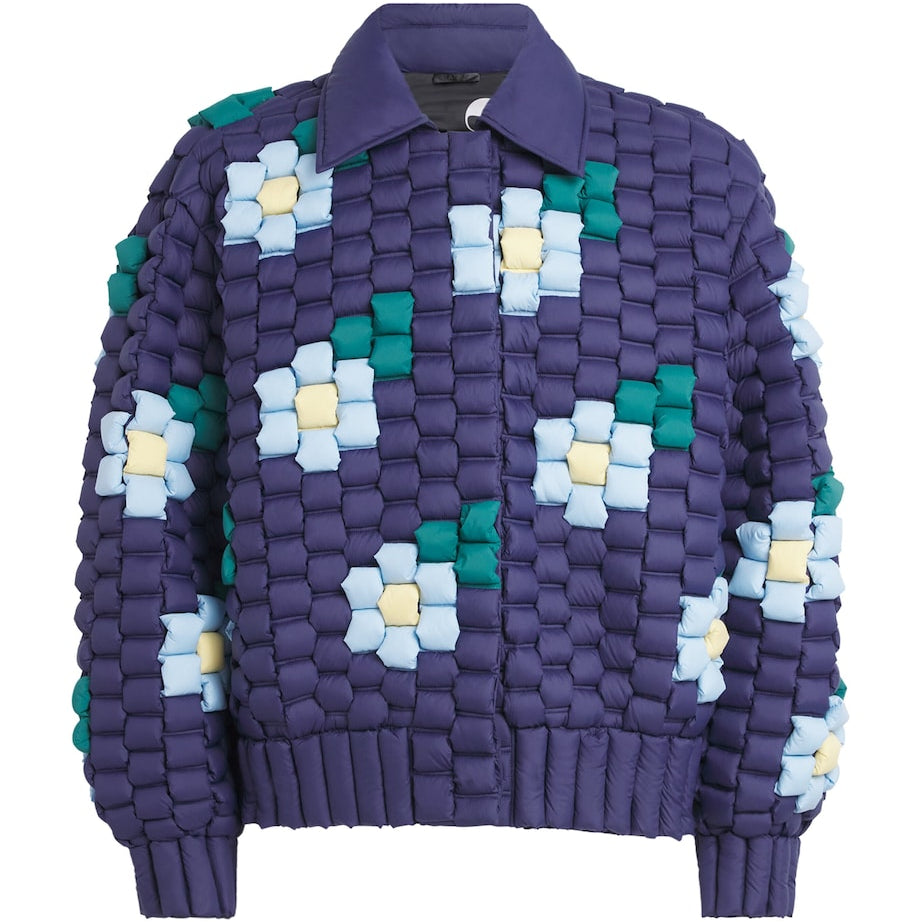 Raxxy Navy 3D Down-Filled Floral Puffer Jacket