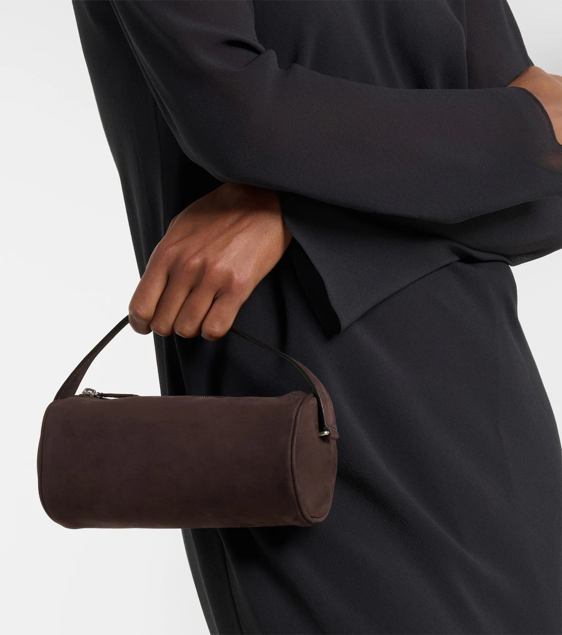 The Row - Round 90s suede tote bag