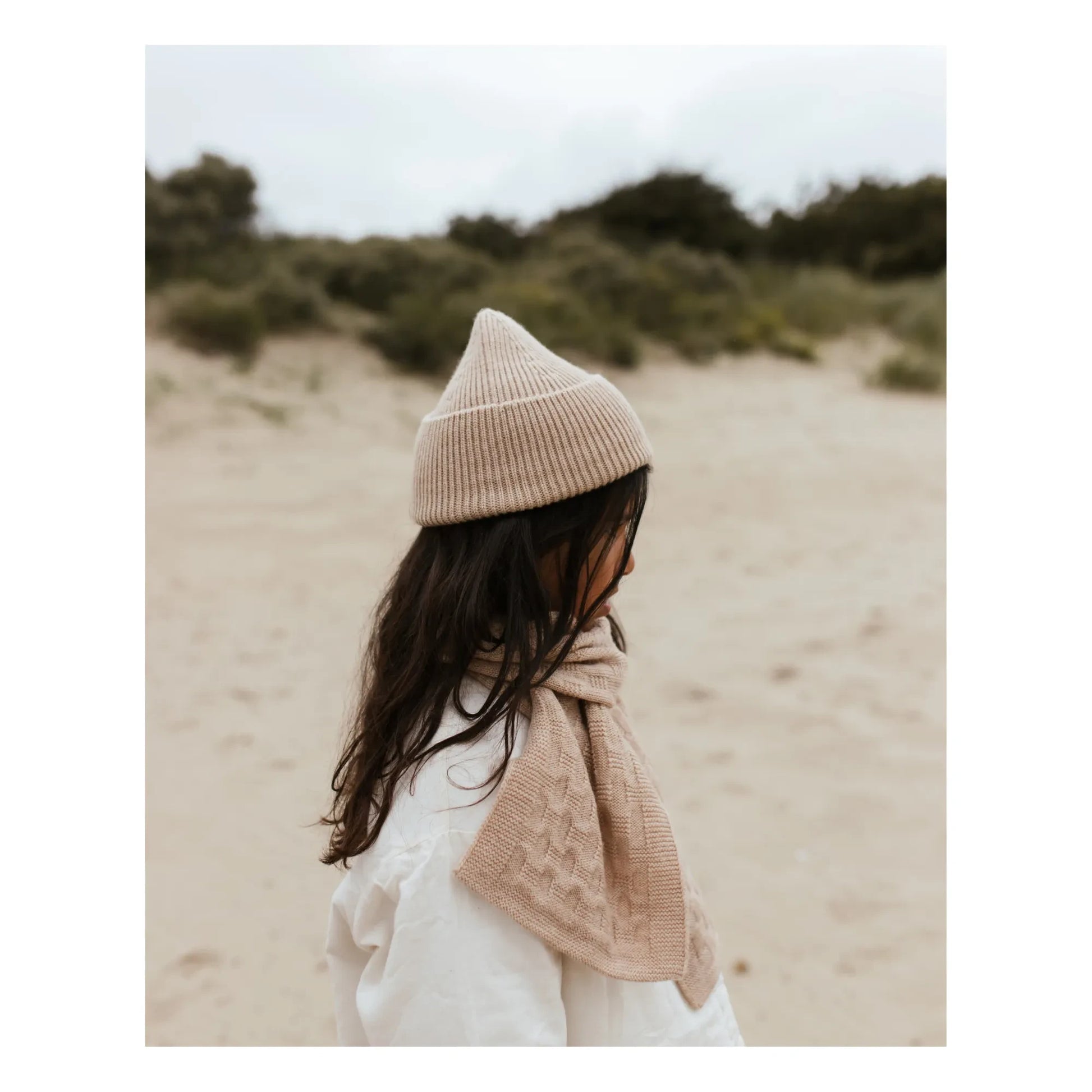 Hvid - Fonzie Merino Wool Beanie | Beige