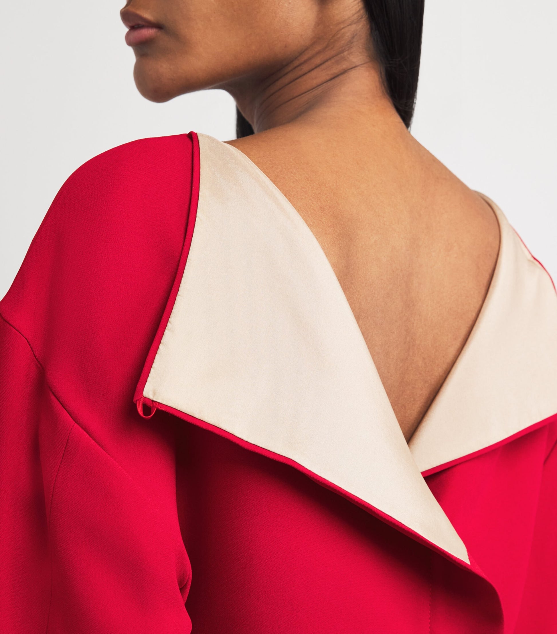 Carven Red Crepe Midi Dress