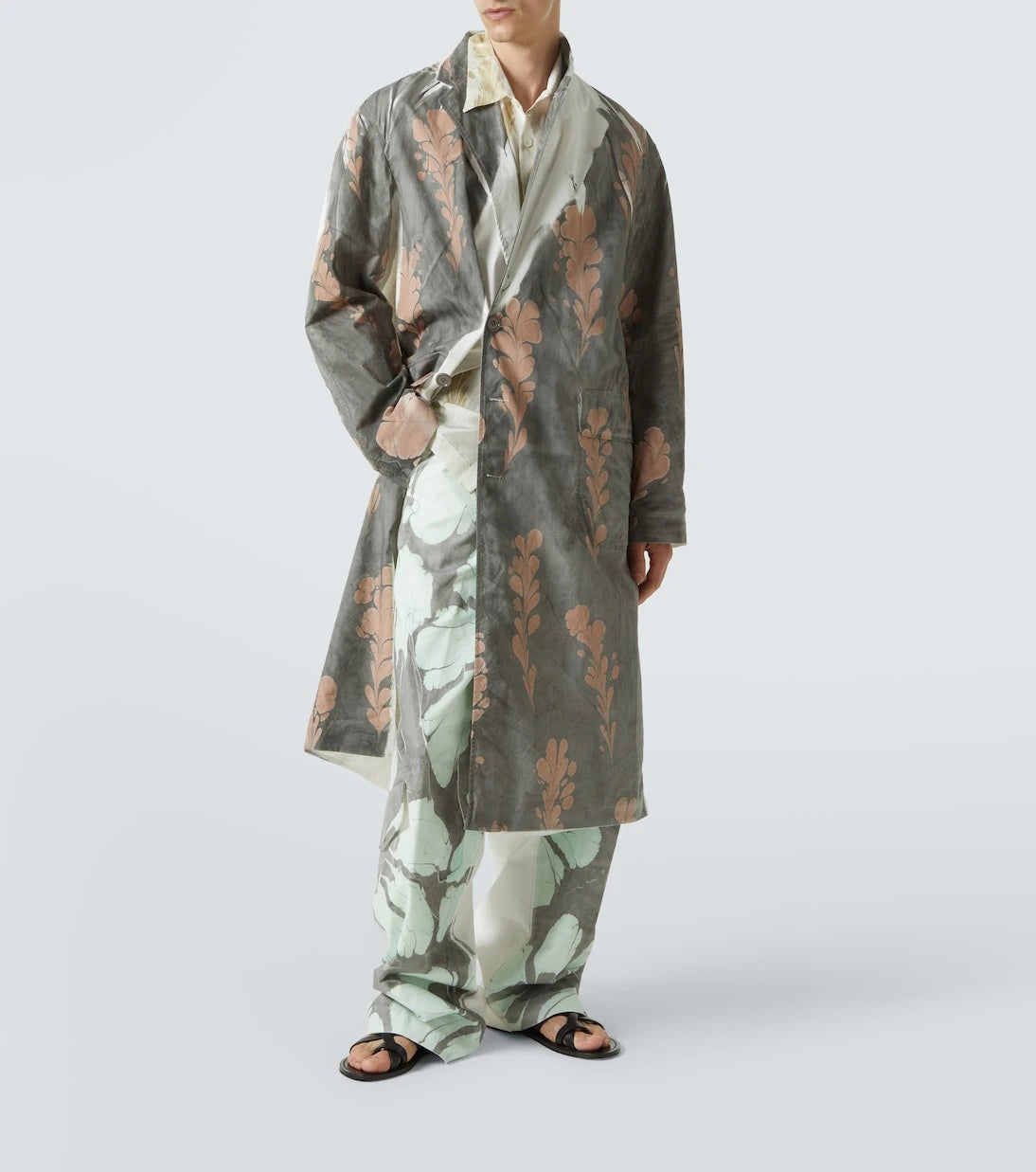 Dries Van Noten - Printed double-breasted cotton coat