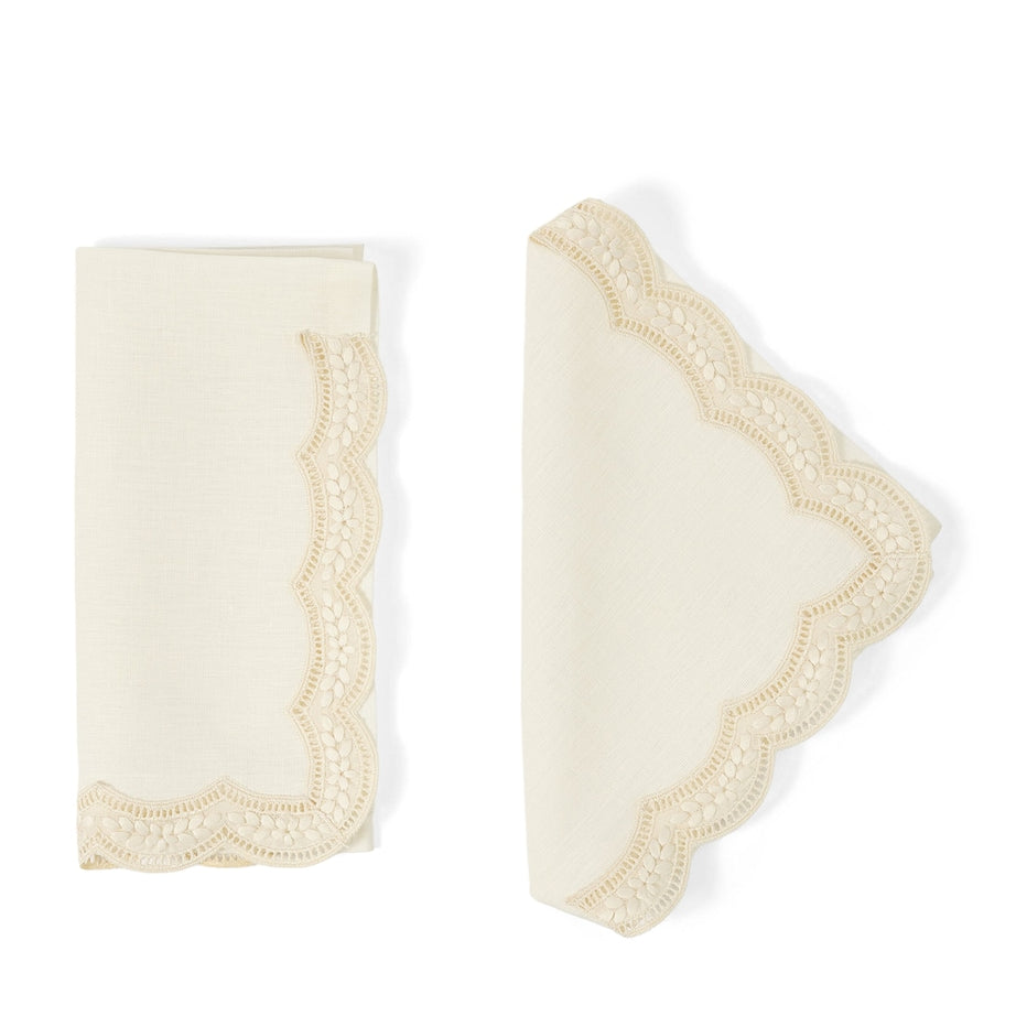 Cabana Magazine Linen Embroidered Emilia Napkin (50cm x 50cm)