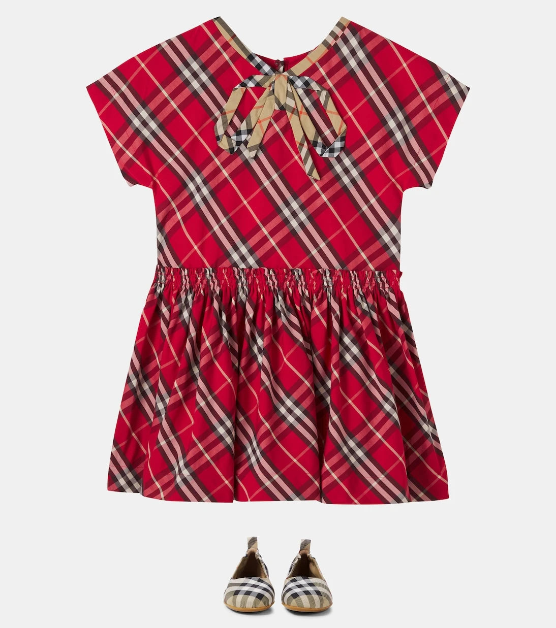 Burberry Kids - فستان من القطن بنقشة كاروهات بربري