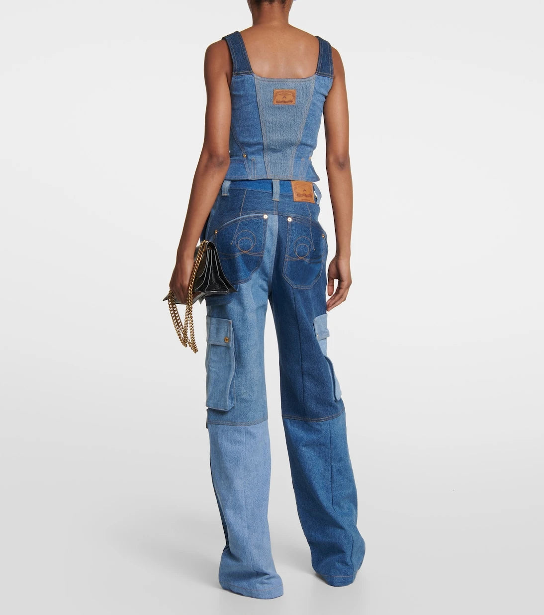Marine Serre - Monogram high-rise wide-leg jeans