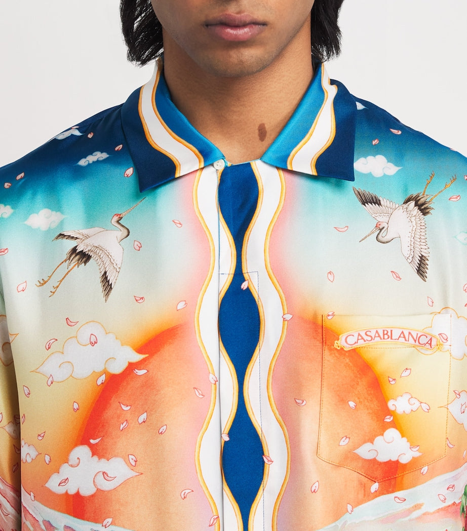 Silk Tennis Club Print Shirt