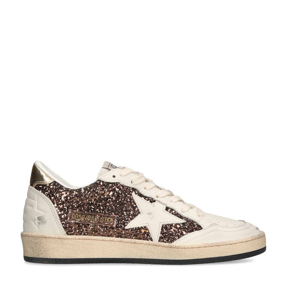 Golden Goose White Glitter Ball Star Sneakers