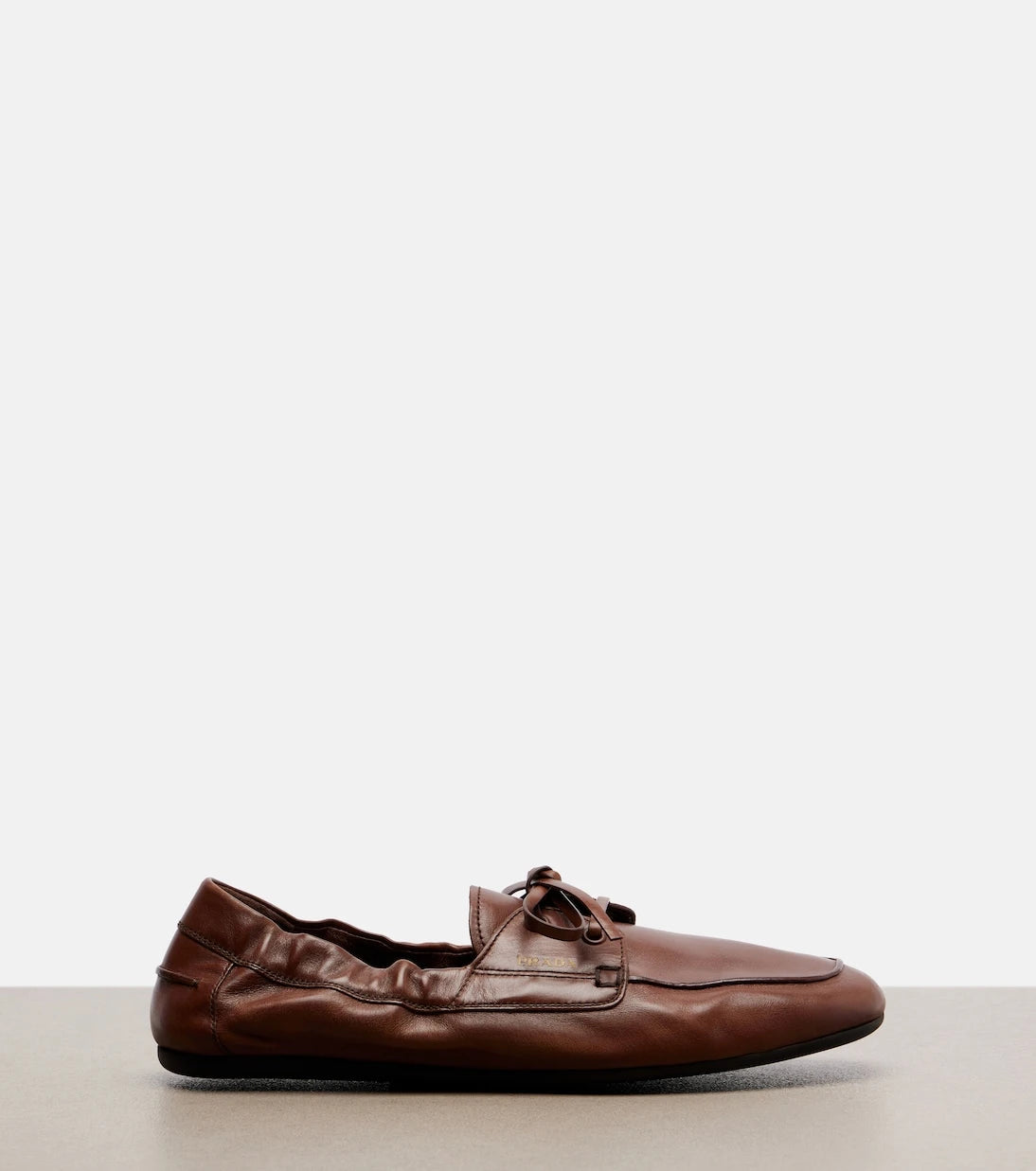 Prada - Shuffle leather boat shoes