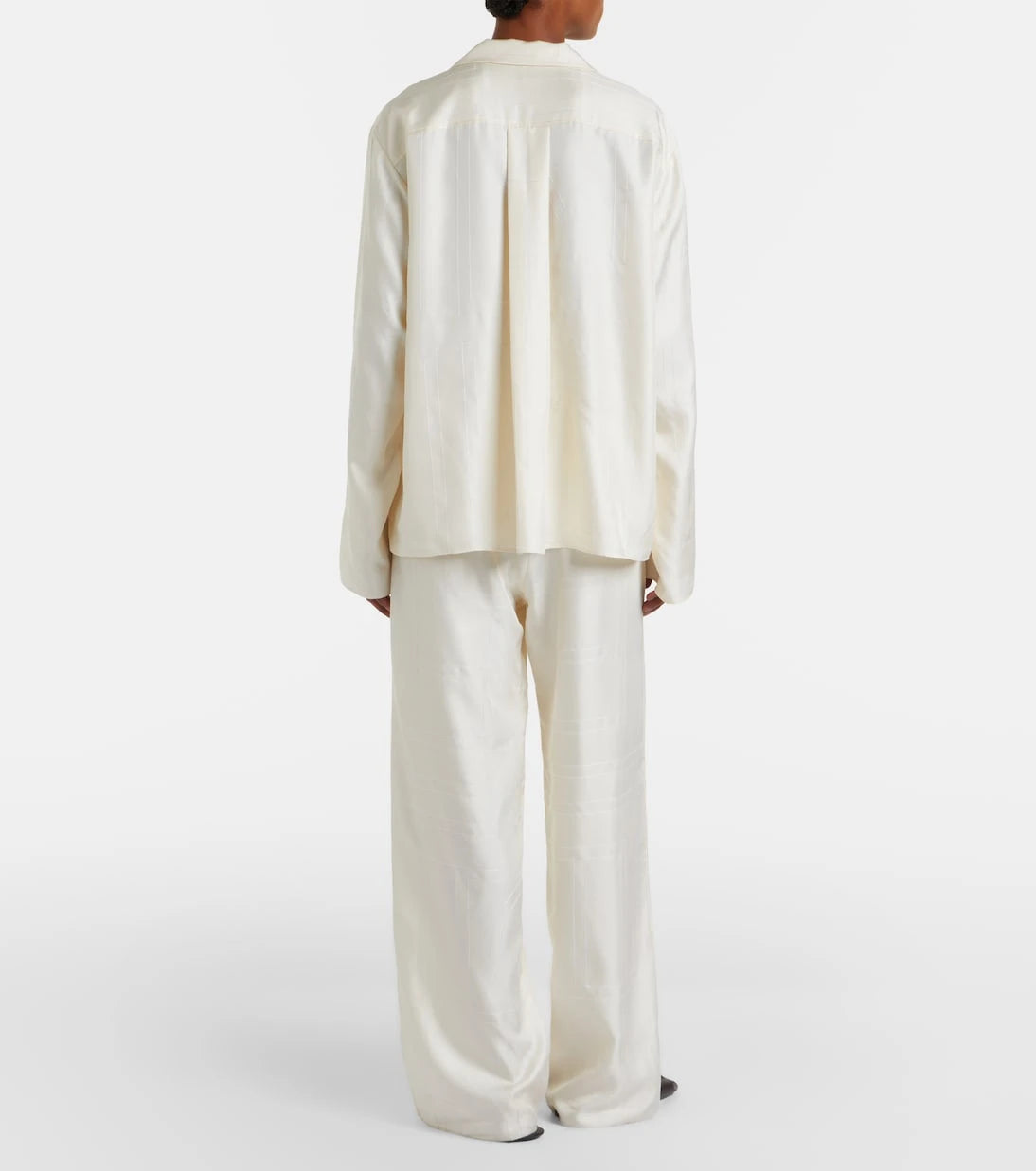 Toteme - Embroidered silk satin pajama pants