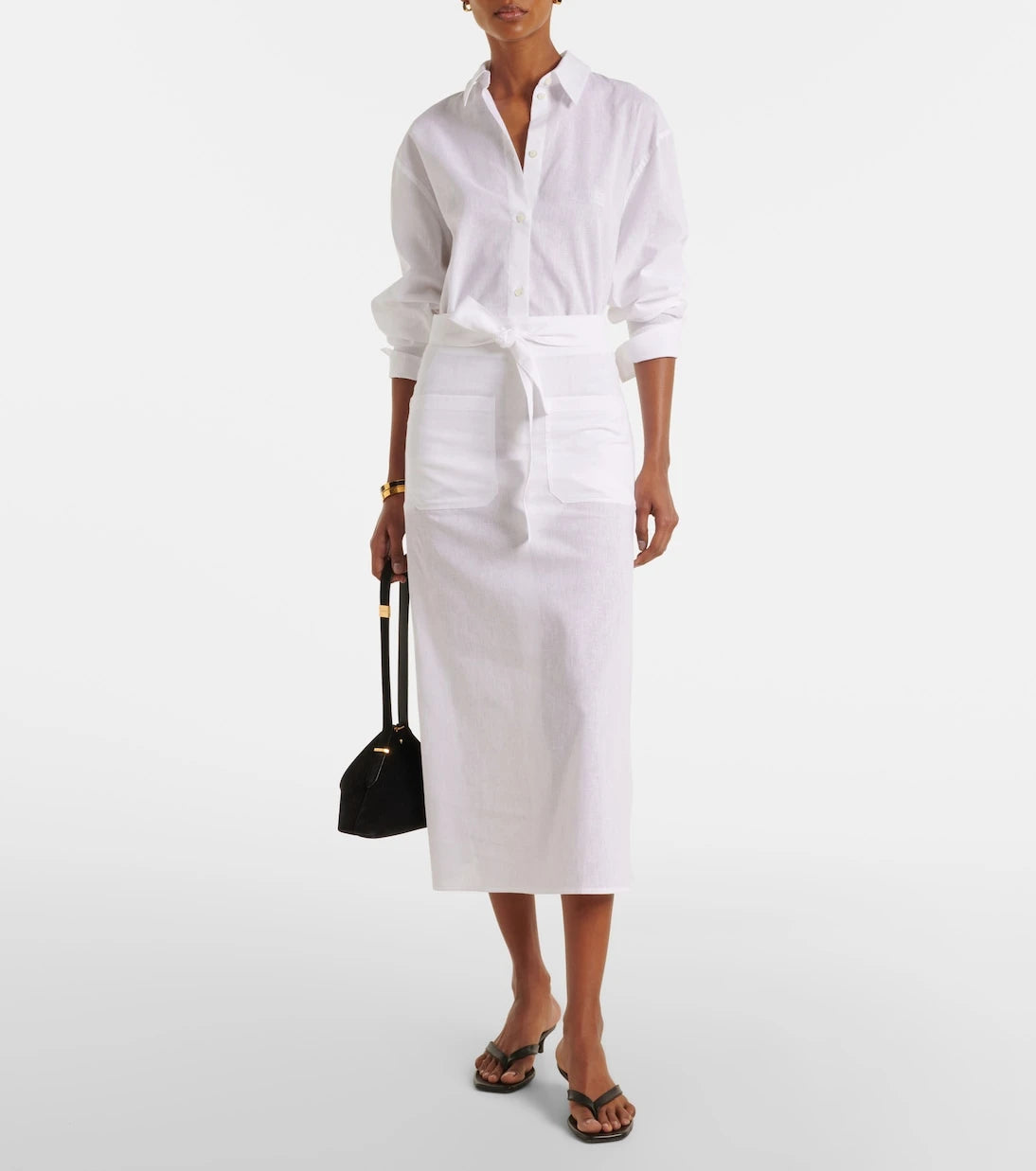 Toteme - Cotton and linen midi skirt