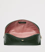Large Leather Croc-Embossed Cosmetic Case