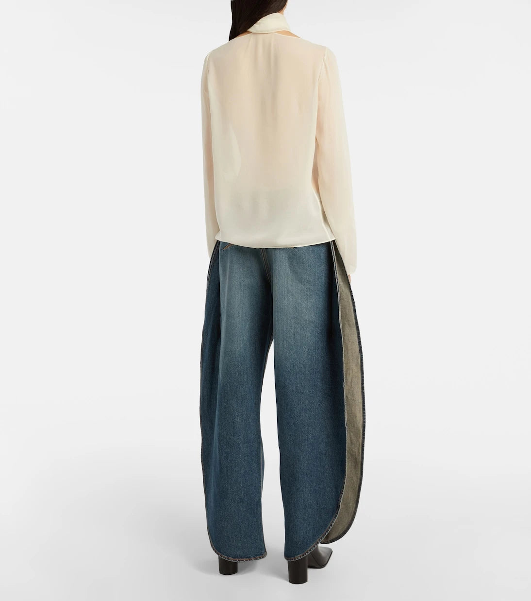 Alaïa - Sheer tie-neck blouse