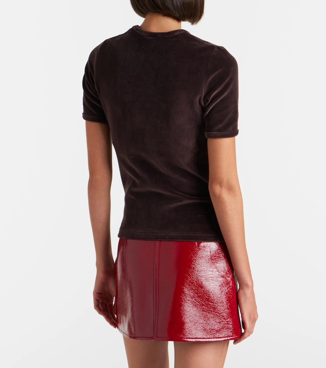 Courrèges - Cotton-blend velvet T-shirt