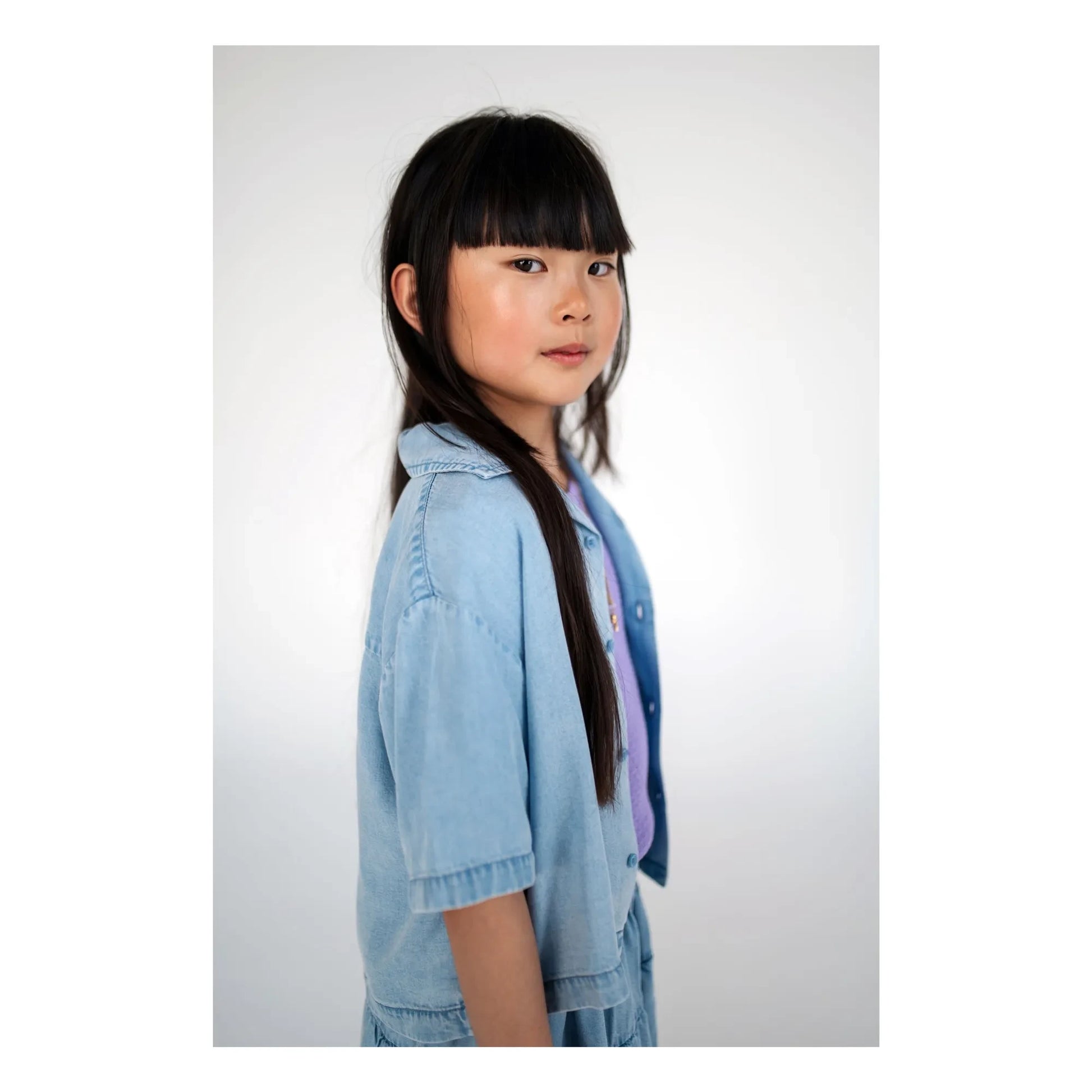 Repose AMS - Crop Tencel shirt | Light Denim