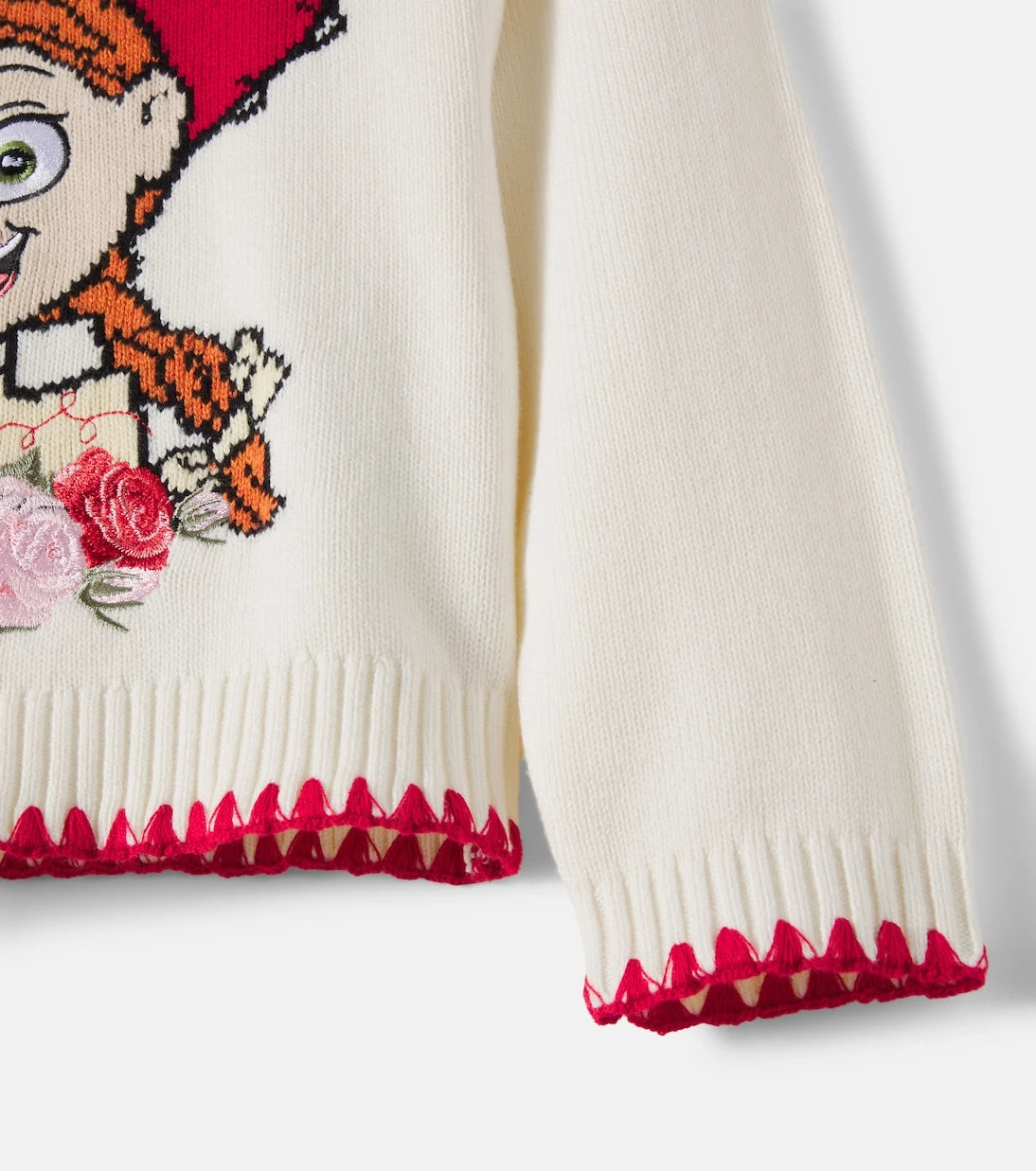 Monnalisa - Embroidered cotton and cashmere sweater