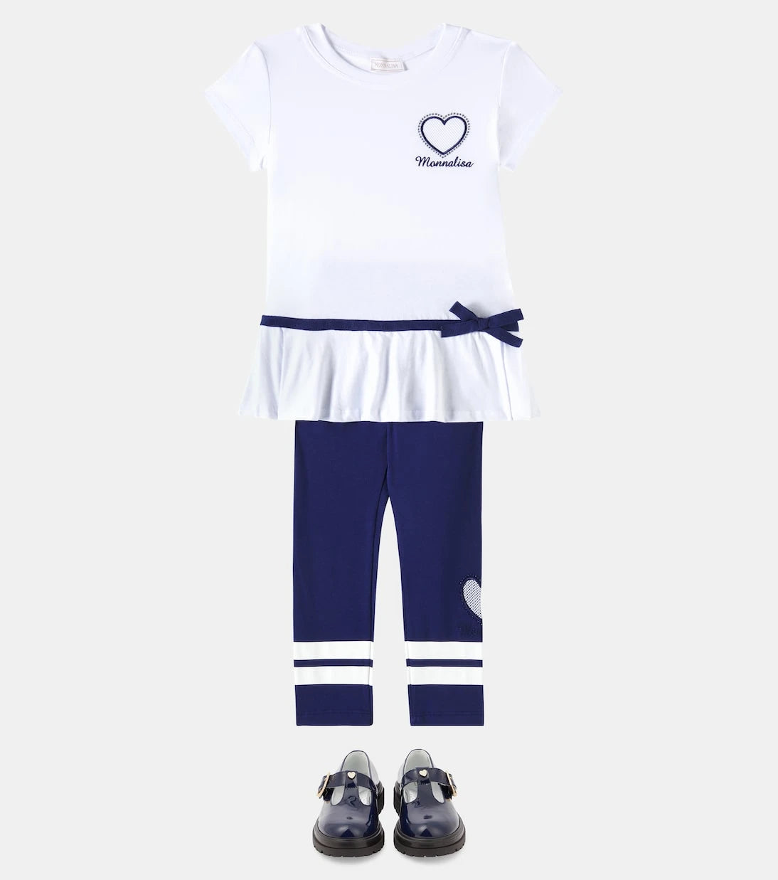 Monnalisa - Cotton jersey top and leggings set
