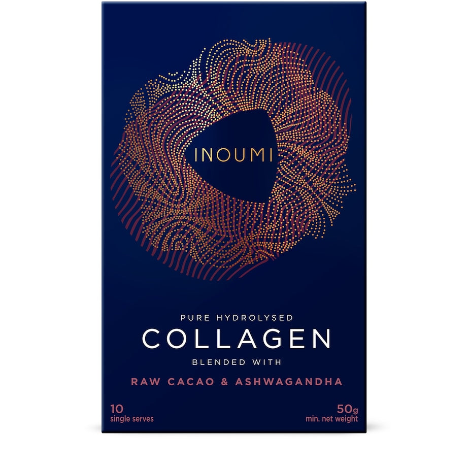 INOUMI Pure Hydrolysed Collagen Blended with Raw Cacao and Ashwagandha (10 Sachets)