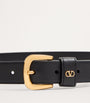 Valentino Garavani Black Leather VLogo Signature Belt