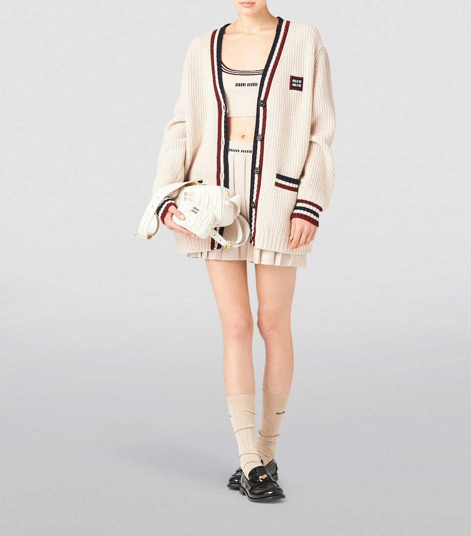 Neutral Cashmere Knitted Cardigan