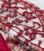 Coco De Mer Burgundy Lace-Silk Naraya Suspender Belt