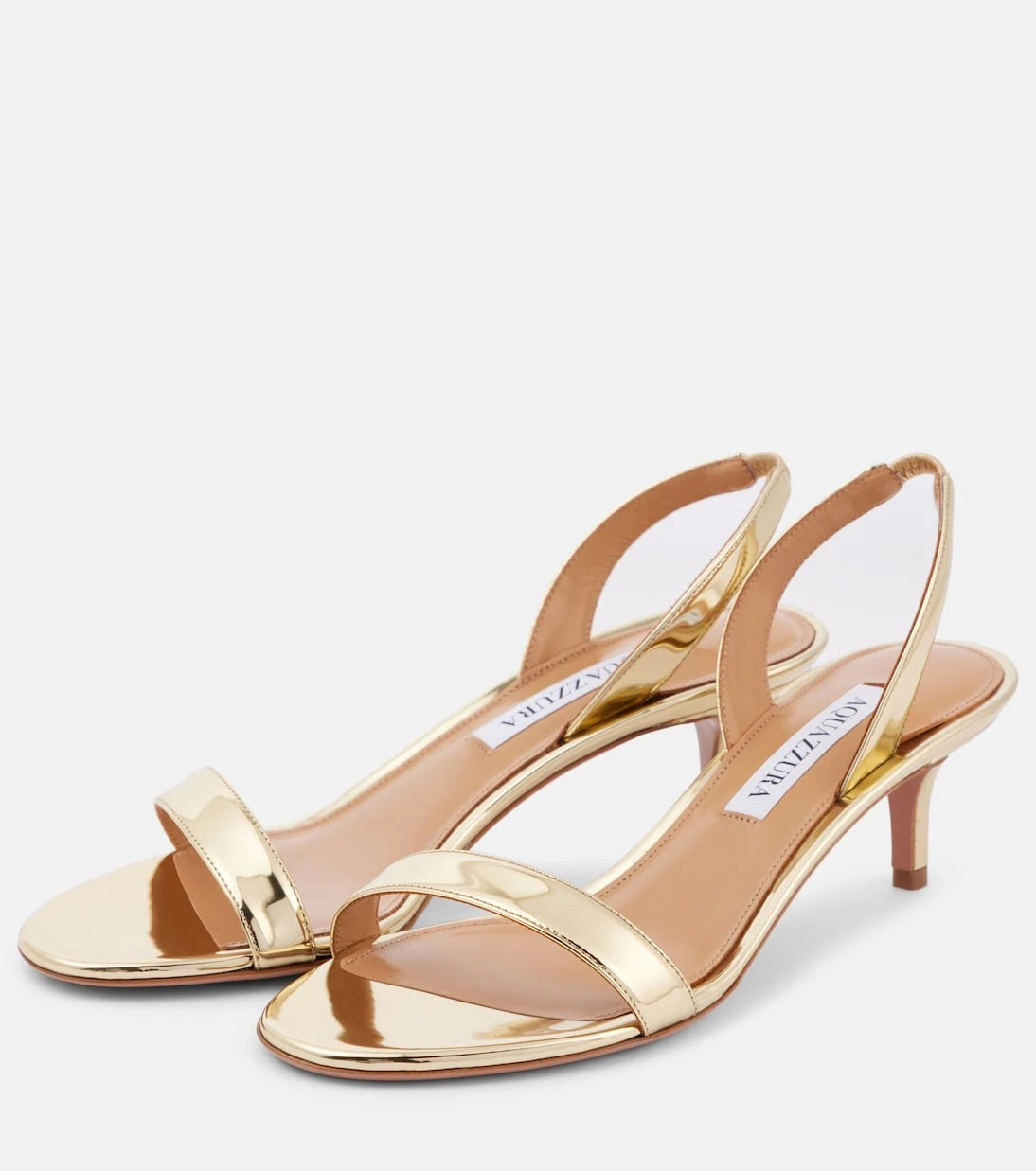 Aquazzura - So Nude 50 mirrored leather sandals