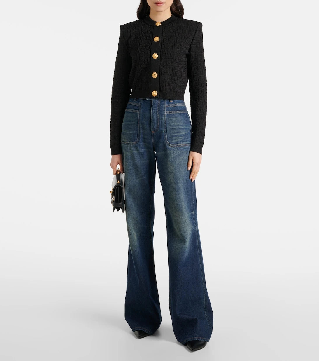 Balmain - PB Labyrinth lamé cardigan
