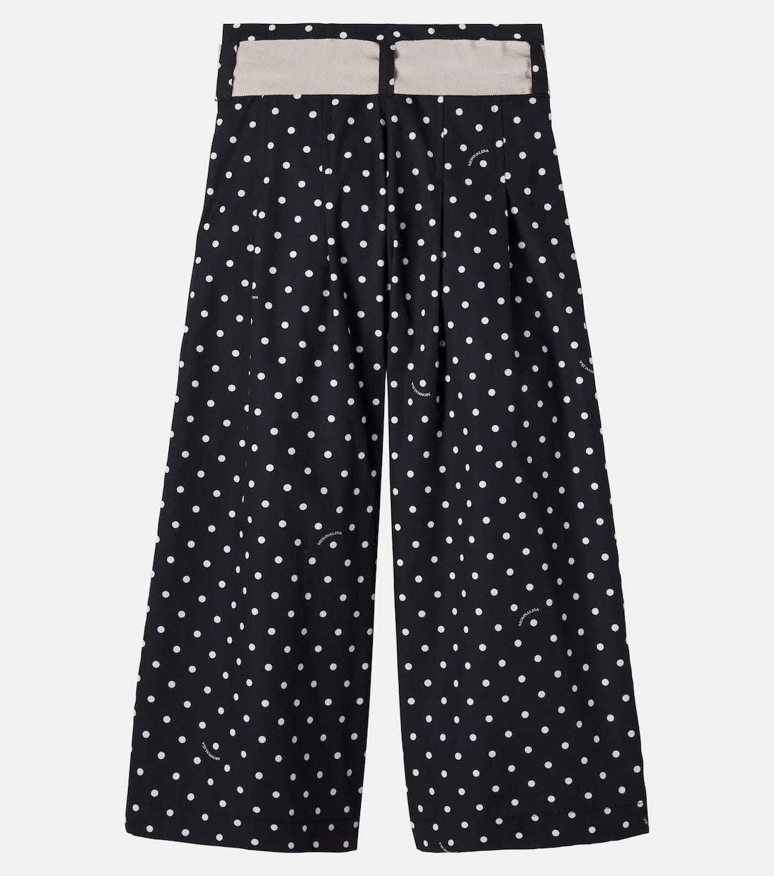 Monnalisa - Polka-dot cotton poplin pants