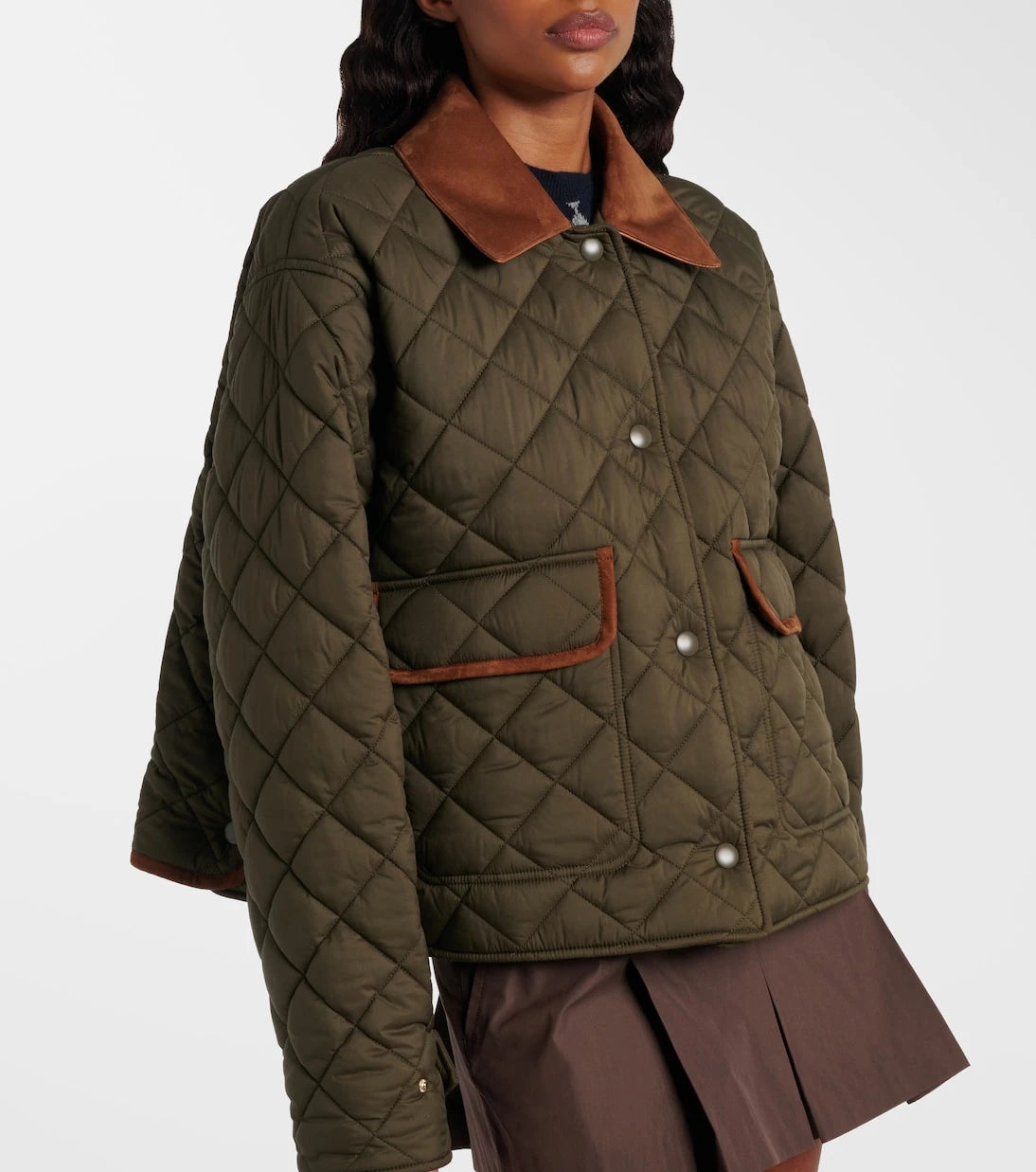Miu Miu - Quilted leather-trimmed jacket